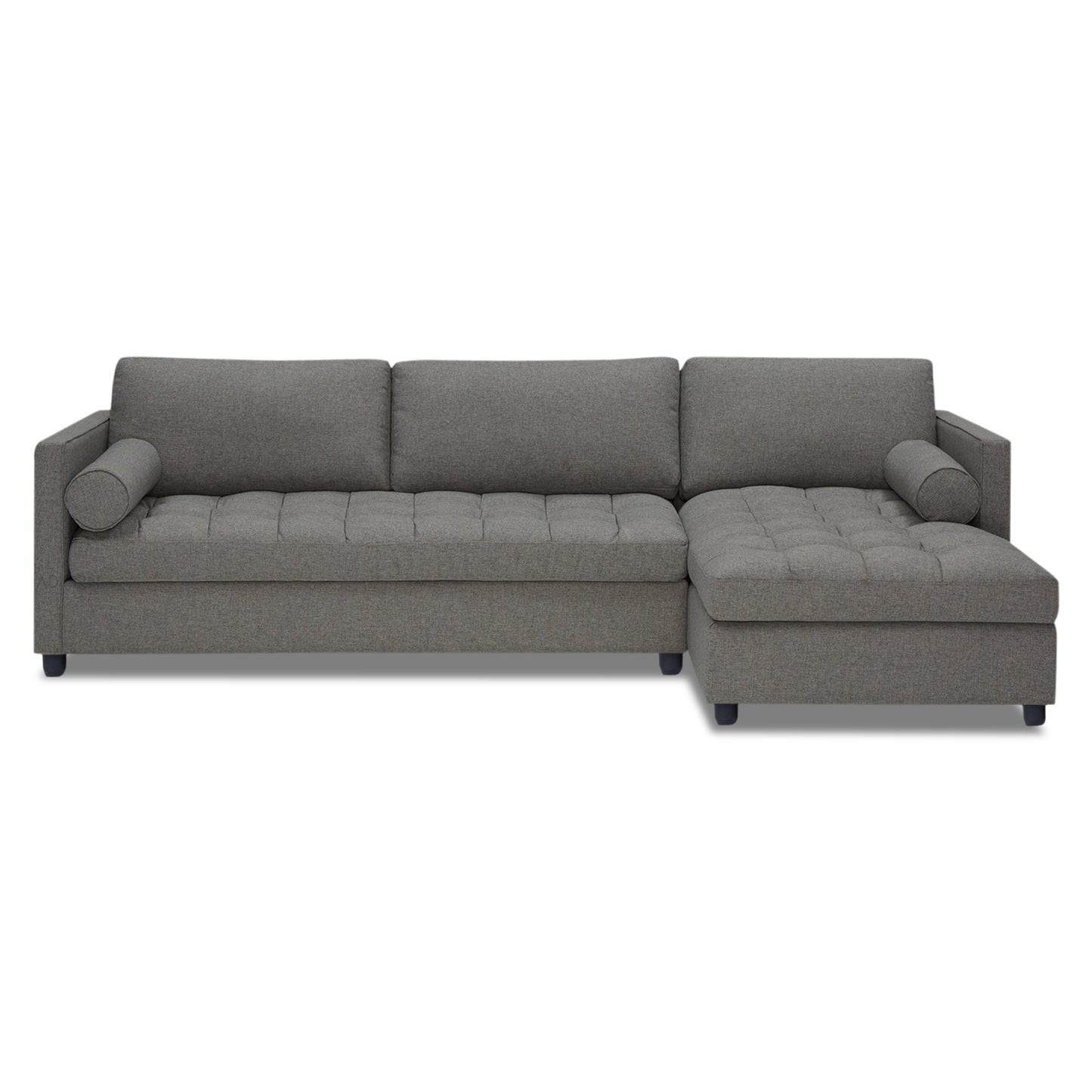 Adorn India Alexander L Shape 6 Seater Sofa (Right Side Handle)(Light Grey)