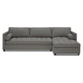 Adorn India Alexander L Shape 7 Seater Sofa Set with Ottoman Puffy RHS (Light Grey) (3 Year Warranty)