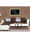 Adorn India Aliana L Shape Leatherette Fabric 6 Seater Sofa (Left Side Handle)(Brown & White)