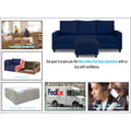 Adorn India Daffodil Three Seater Modular Sofa (Blue), Wood, Foam