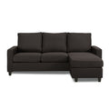 Adorn India Daffodil Three Seater Modular Sofa (Grey), Wood, Foam
