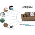 Adorn India Mclain L Shape 6 Seater Sofa (Camel)