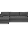 Adorn India Alexander L Shape 6 Seater Sofa (Left Side Handle)(Dark Grey)