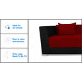 Almond 3 Seater Sofa Cumbed (Maroon & Black)