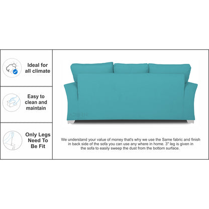 Adorn India Alexia 3 Seater Sofa(Aqua Blue)