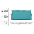 Adorn India Alexia 3 Seater Sofa(Aqua Blue), Wood, Foam