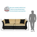 Adorn India Acura 3 Seater Sofa(Beige & Black)
