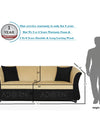 Adorn India Acura 3 Seater Sofa(Beige & Black)