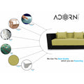 Almond 3 Seater Sofa cumbed(Green & Black)