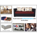 3 Seater Sofa Cum Bed Exclusive Two Tone Straight Line (Maroon & Black), Wood, Foam