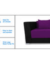 Adorn India Almond 3 Seater Sofa cumbed(Dark Purple & Black)
