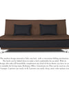 Adorn India Exclusive Two Tone Arden Three Seater Sofa Cum Bed (Brown & Black)