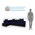 Adorn India Adillac 5 Seater Corner Sofa(Left Side Handle)(Dark Blue & Black), Wood, Foam