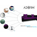 Adorn India Adillac 5 Seater Corner Sofa(Right Side)(Dark Purple & Black), Wood, Foam