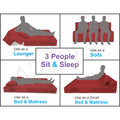 3 Seater Sofa Cum Bed Easy Alyn 5x6 (Maroon)