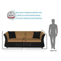 Adorn India Acura 3 Seater Sofa(Camel & Black)