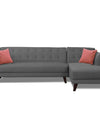 Adorn India Leaf 6 Seater Corner Sofa Right Hand Side (Grey)