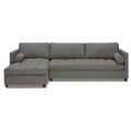 Adorn India Alexander L Shape 7 Seater Sofa Set with Ottoman Puffy LHS (Light Grey) (3 Year Warranty)