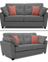 Adorn India Moris 5 Seater 3+2 Fabric Sofa Set (Grey)