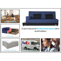 3 Seater Sofa Cum Bed Exclusive Two Tone Blake (Blue & Black), Wood, Foam