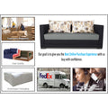 3 Seater Sofa Cum Bed Exclusive Two Tone Straight Line (Black & Grey)