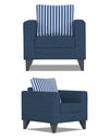 Adorn India Straight Line Plus Stripes 3+2+1 6 Seater Sofa Set (Blue)