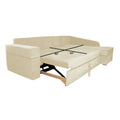 Adorn India Comfort Line L Shape 6 Seater Corner Sofa Cum Bed RHS (Beige)