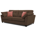 Adorn India Moris 3 Seater Fabric Sofa (Brown) (3 Year Warranty)