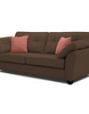 Adorn India Moris 3 Seater Fabric Sofa (Brown)