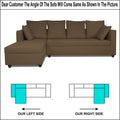 Zink Straight line L Shape 6 Seater Sofa Plain Cushion (Left Side Handle)(Camel)