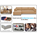 Adorn India Alexander L Shape 7 Seater Sofa Set with Ottoman Puffy LHS (Beige) (3 Year Warranty)