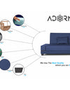 Adorn India Blake 3 Seater Sofa Cum Bed (Blue)
