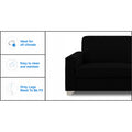 Adorn India Straight line 3 Seater Sofa(Black)