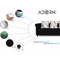 Adorn India Magnum 3 Seater Sofa (Black)