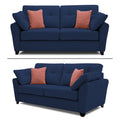 Adorn India Moris 3+2 5 Seater Sofa Set (Blue) (3 Year Warranty)