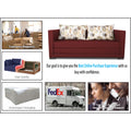 3 Seater Sofa Cum Bed Straight line (Maroon), Wood, Foam