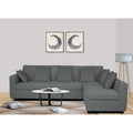 Adorn India Rio Decent L Shape Right Side Handle 6 Seater Corner Sofa Set (Grey) (3 Year Warranty)