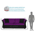 Adorn India Acura 3 Seater Sofa(Dark Purple & Black)