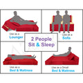 2 Seater Sofa Cum Bed Easy (Red & Beige) 4x6