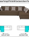 Adorn India Rio Highback L Shape 6 Seater corner Sofa Set (Brown)