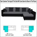 Adorn India Rio Decent L Shape 6 Seater coner Sofa Set (Right Side Handle) (Grey & Black) (3 Year Warranty)