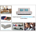 Adorn India Roselyn 3 Seater Sofa Cum Bed Digitel Print (Aqua Blue), Wood, Foam