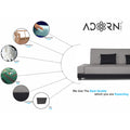 3 Seater Sofa Cum Bed Exclusive Two Tone Blake (Light Grey & Black), Wood, Foam