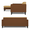 Adorn India Aladra L Shape Decent 5 Seater Sofa Set LHS (Brown & Beige) (3 Year Warranty)