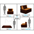 Adorn IndiaEasy 2 Seater Sofa Cum Bed (3 Years Warrenty Quality Foam)-Perfect for Seat & Sleep Washeble Polyster Fabric Cover (Camel & Brown) 3'x6'.Pillows Free (1 Year Warranty)