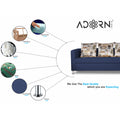 Adorn India Alita 3 Seater Compact Sofa (Blue)