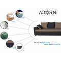 Adorn India Orlando Fabric L Shape Sofa (Black & Camel)