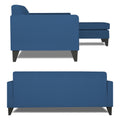Adorn India Aladra L Shape Decent 5 Seater Sofa Set RHS (Blue) (3 Year Warranty)