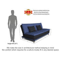 Adorn India Exclusive Two Tone Arden 4 Seater Wood Sofa Cum Bed 4 x 6 (Blue & Black) (3 Year Warranty)