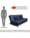 Adorn India Exclusive Two Tone Arden Three Seater Sofa Cum Bed (Blue & Black)